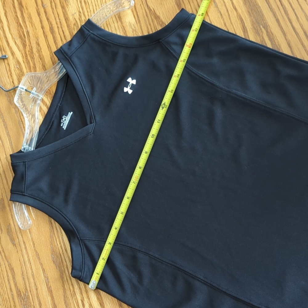 Under Armour Sleeveless V Neck Athletic Golf Tennis Tank Top Size M Black - Picture 5 of 6